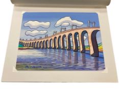 John Coatsworth : Berwick, The Royal Border Bridge, watercolour, 40 cm x 30 cm,