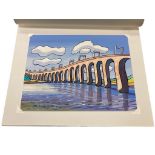 John Coatsworth : Berwick, The Royal Border Bridge, watercolour, 40 cm x 30 cm,