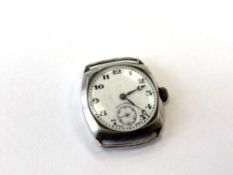 A vintage silver wristwatch CONDITION REPORT: In going order.