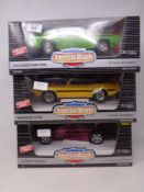 Three Ertl American Muscle 1:18 Collectors Edition die cast cars - 1970 Plymouth AAR Cuda,