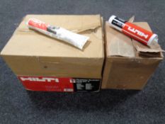 Three boxes of Hilti fire stop acrylic sealant and cushions