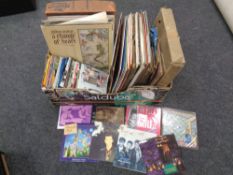 A box of a quantity of vinyl 78's, LP's and 7" singles to include UB40, Flock of Seagulls,