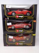 Three Burago Diamonds 1:18 die cast cars - Ferrari 348 TB Evoluzione 1991,