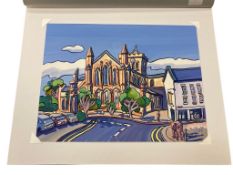 John Coatsworth : Hexham Abbey, watercolour, 40 cm x 30 cm, signed and dated 2013.