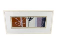 Bridget Jones : Kitchen garden, artist proof, signed in pencil, 22 cm x 58 cm, framed.