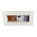 Bridget Jones : Kitchen garden, artist proof, signed in pencil, 22 cm x 58 cm, framed.