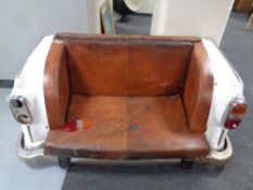 A bespoke settee made from a motorcar