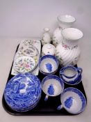 A tray of fourteen pieces of Copeland Spode Italian tea ware,