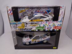 Two Minichamps 18 UT Models - Ford Escort Monte Carlo 1994 and Opal Calibre 1995,