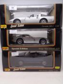 Three Maisto 1:18 Special Edition die cast vehicles - Corvette ZR-1,