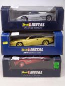 Three Revel 1:18 die cast cars - Italdesign Nazca M12, BMW 850 CSi and BMW 507,