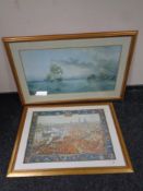 A topographical print - Newcastle upon Tyne, signed in pencil,