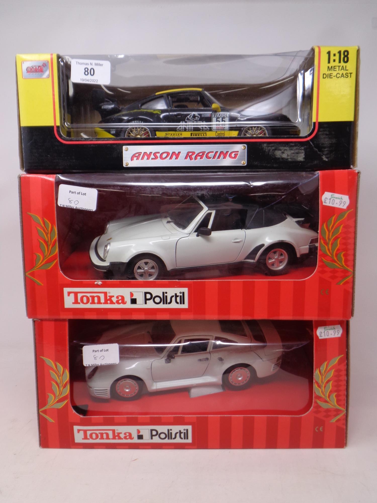 Two Tonka Polistil 1:16 die cast cars - Porsche 959,