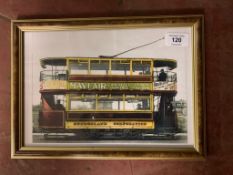 A set of six photographs : Local Trams, each 20 cm x 30 cm, framed as a set.