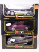 Two Burago Diamonds 1:18 die cast cars - Chevrolet Corvette convertible 1998,