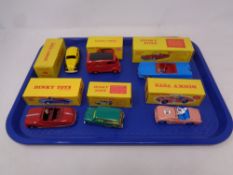 A collection of Dinky Toys Atlas Edition model cars, Ford Thunderbird 555, Triumph TR2 Sports 111,
