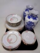 A tray of twenty four pieces of Crown Ming china dinner ware together with a pair of limited