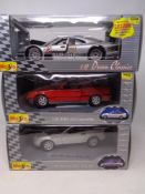 Three Maisto 1:18 die cast cars : Mercedes Benz SLK 230,