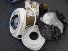 A large quantity of plastic piping