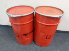 Two Nelson metal drums