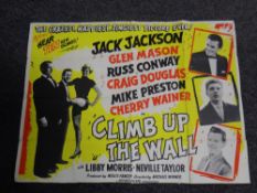 A 1950's folded poster - Climb up the Wall with Libby Morris and Neville Taylor