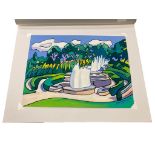 John Coatsworth : Alnwick Gardens, watercolour, 40 cm x 30 cm,