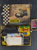 A vintage Triang Product Scalextric motor racing set together with a further boxed power control