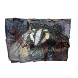 Contemporary School : Badger within clothes, montage on board, 153 cm x 109 cm.