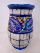 A Crown Ducal Charlotte Rhead designed vase, height 17 cm.