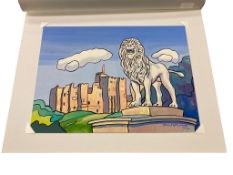 John Coatsworth : Alnwick Lion, Alwnick Castle, watercolour, 40 cm x 30 cm, signed and dated 2013.