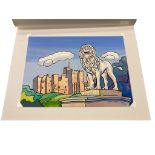 John Coatsworth : Alnwick Lion, Alwnick Castle, watercolour, 40 cm x 30 cm, signed and dated 2013.