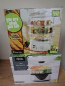 A George Home and Russell Hobbs food steamer, boxed.