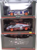 Three Paul's Model Art and UT Models McLaren Collection 1:18 die cast cars - Three McLaren F1 GTR,