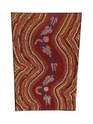 David Oldfield Jupurrula (Australian, born 1942): River, acrylic on canvas, 53 cm x 83 cm,