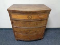 A 19th century mahogany bow fronted four drawer chest