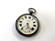 A large heavy silver fusee pocket watch by H Stone of Leeds CONDITION REPORT: In