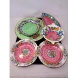 A tray of six pieces of Maling china,