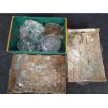 Three boxes of twentieth century glass ware,