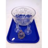 A tray of crystal fruit bowl,