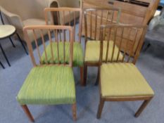 Two pairs of 20th century rail backed dining chairs