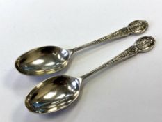 Two silver shooting spoons,