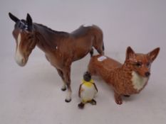 Three Beswick figures - Horse,