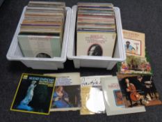 Two crates of vinyl LP's including Billy Joel, Ozzy Osbourne, Paul Simon, world music,