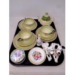 A tray of ceramics, Disney Dalmatian, Royal Worcester and Minton dishes,
