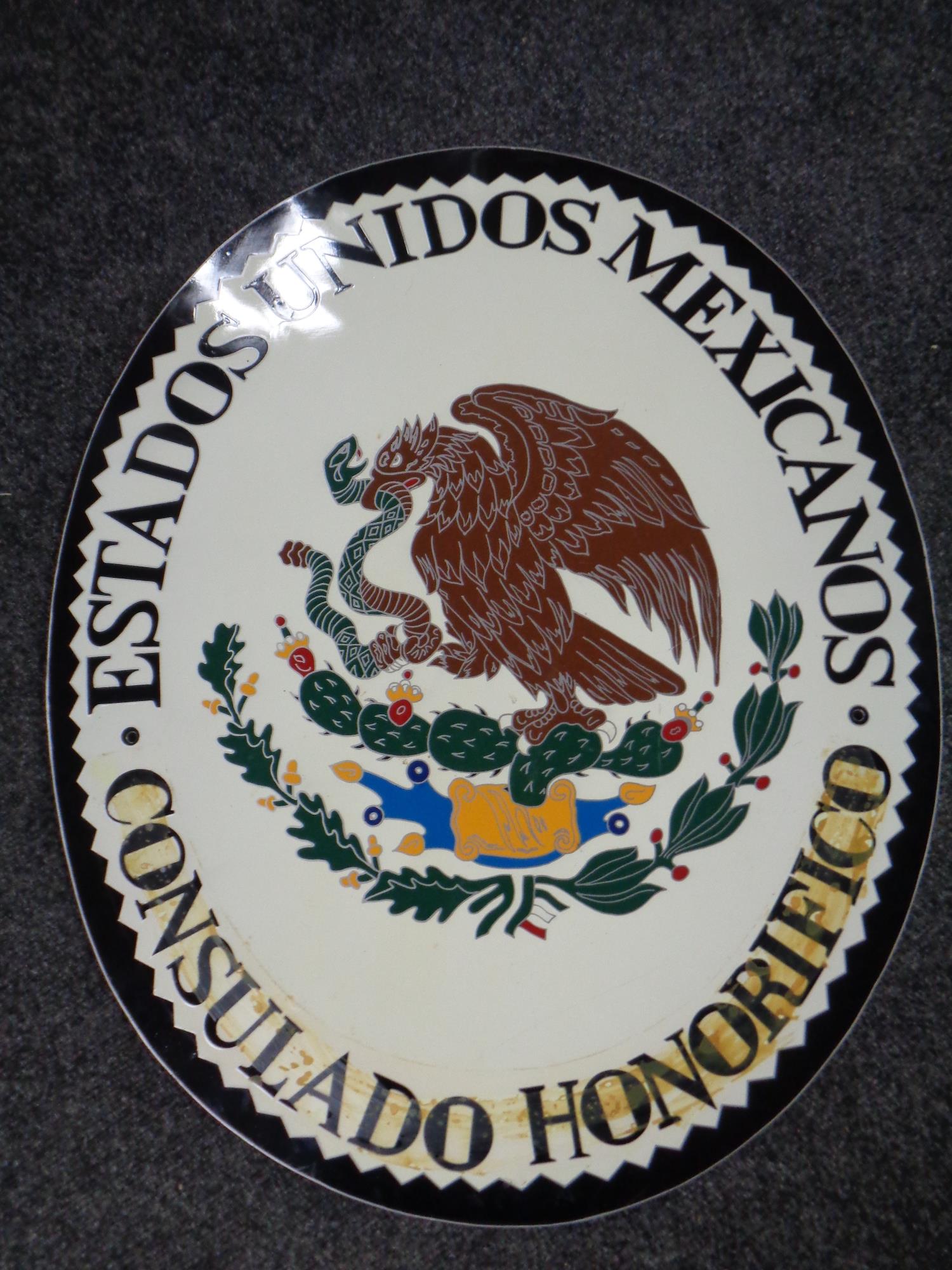An aluminium wall plaque - Estados Unidos Mexcianos