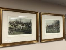 Two colour prints after George Wright depicting hunting scenes (2)