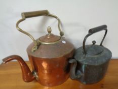 Two Victorian copper kettles