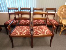 A set of six continental mahogany dining chairs