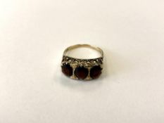 A 9ct gold garnet ring,