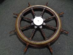 A ship's wheel,